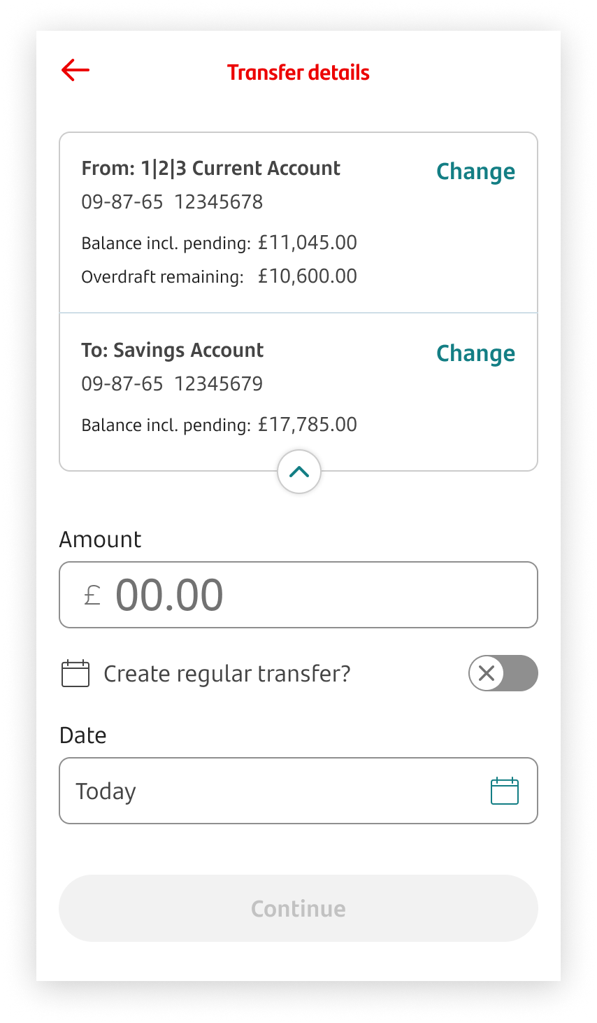 Making a Transfer screen 5.png Transfer details screen.